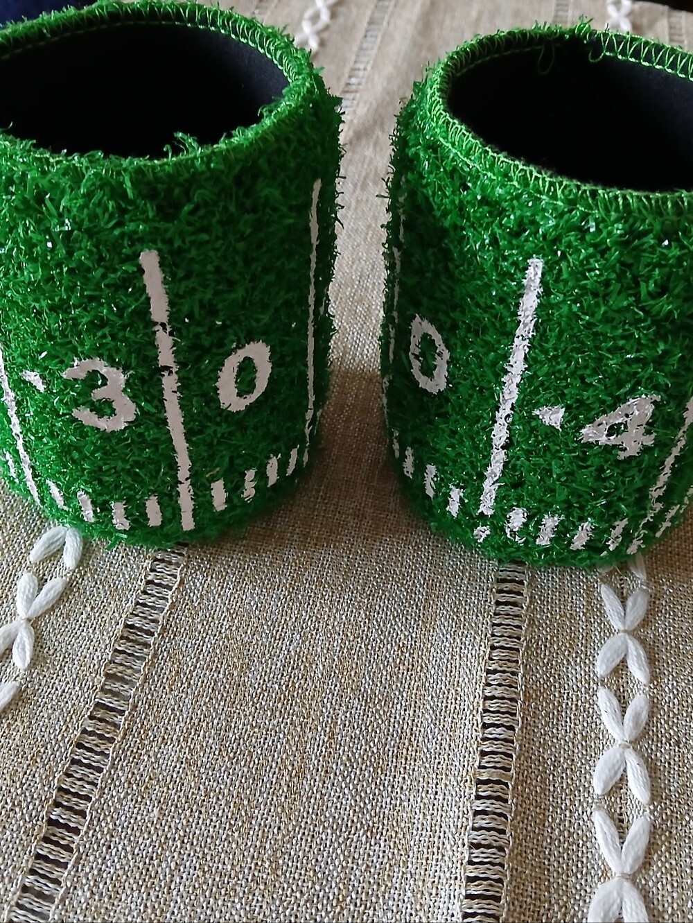 Green Football Field Can Coolers - Set of 2 - GAME DAY BABY! BRAND NEW!